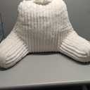 Blissful Diary Reading Pillow for Sitting in Bed, Flannel Back Pillow Bed Sitting Up for Adult & Children, Backrest Cushion for Sit Up in Couch or Floor, Dorm Essentials, Cream White