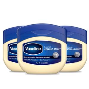 Vaseline Petroleum Jelly Original 3 Count Provides Dry Skin Relief And Protects Minor Cuts Dermatologist Recommended And Locks In Moisture, 13oz