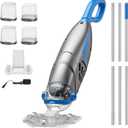 UIRWAY V3 Cordless Pool Vacuum for Above Ground Pools, Upgraded 26.5 GPM Powerful Suction, IPX8 Handheld Rechargeable Cleaner 2 Vacuum Heads & 4 Filter Bags, 1H Runtime, Portable for Inground Pools