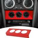 JeCar Air Conditioning Switch Knob Panel Cover Trim Fit for 2007-2010 Jeep Wrangler JK JKU Interior Accessories (Red)
