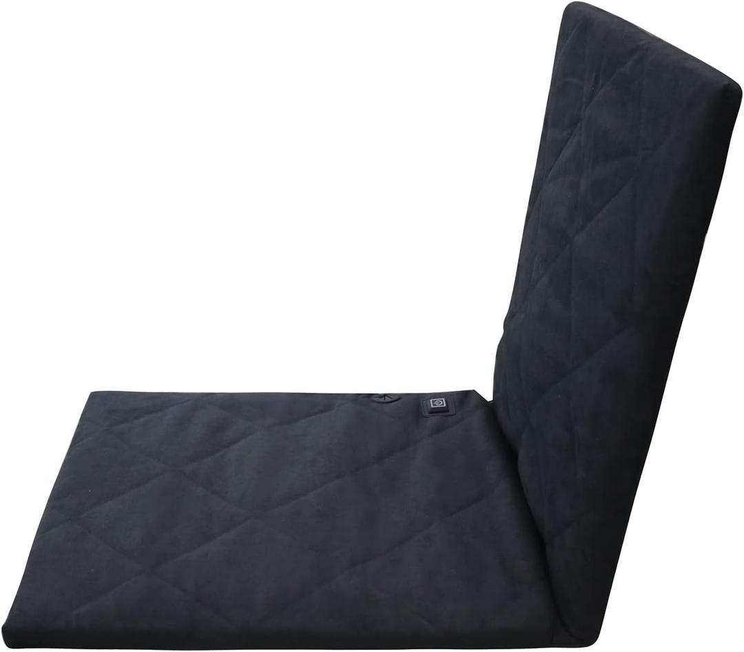 Heated Seat Cushion, 16inch Heated Stadium Seat Chair Pad with Back Support and 3 Level Heating, Portable Heating Seat Cover for Home Office Chair Sports Events Outing Travelling, Black