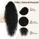 ORSUNCER Ponytail Extension Claw 26" Curly Pony Tail Clip on Hair Extensions Fluffy Natural Looking Synthetic Hairpieces for Women Black