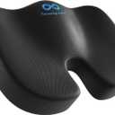 Everlasting Comfort Doctor Recommended Memory Foam Seat Cushion for Office Chairs & Car Seat - Ergonomic Office Desk Accessories for Tailbone Pain Relief, Sciatica & Back Support