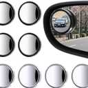 8 Pcs Blind Spot Mirrors for Car, 1.97 Round HD Convex Mirror, 360 Wide Angle Side View Mirror with ABS Housing for a wide range of models (black, silver)