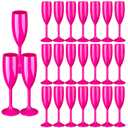 48pcs Pink Champagne Flutes,6OZ Acrylic Champagne Glasses Plastic Goblets Wine Mimosa Glasses Wedding Toasting Shatterproof Reusable Vintage Champagne Flute Drinking Cups for Bridal Christmas Party