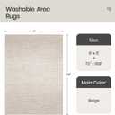 Valenrug Washable Rugs 6x9 - Stain Resistant 6x9 Area Rugs for Living Room, Non Slip Backing Gradient Printed Rugs for Bedroom, Foldable Machine Washable Area Rug(6'x9', Beige)
