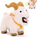 FunisFun Goat Plush with Bell, Goat Stuffed Animal with Funny Screams Sound, Gag Gift for Adults Friends and Coworkers Desk Toy