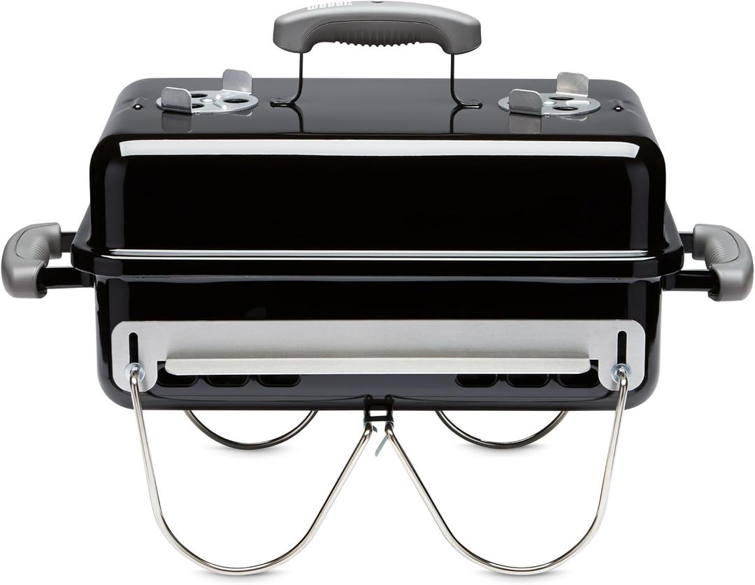 Weber GoAnywhere Charcoal Grill Compact Portable BBQ Grill for Camping, Tailgating & Outdoor Cooking with 2Piece Cooking Grate & Precise Airflow Dampers