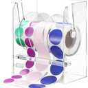 Qilery Adjustable Label Dispenser Acrylic Roll Sticker Dispenser Sticker Holder Organizer Label Stand for Holding Office and Home(4 Disks)