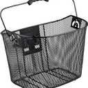 Schwinn Quick Release Wire Bike Basket, Black, Weather Resistant, Folding Handle for Hand Carry, Fits Most Adult Bicycles, Includes Mounting Hardware, Bicycle Basket for Adult Bikes