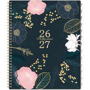 2026-2027 Monthly Planner - 18 Monthly Planner/Calendar 2026-2027, July 2026 - December 2027, 9 x 11'', Months Tabs, Double-Sided Pockets, Twin-Wire Biding, Holidays, Notes Pages, Julian Dates (Dark Blue)
