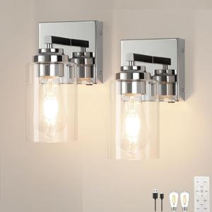 Wall Sconce,Battery Operated Wall Sconce Dimmable Battery Operated 15000mAh Endurance 200 Hours Fast Charging,Wall Sconces for Bedroom Living Room Bathroom Hallway Farmhouse (Silver)
