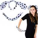 Funny Party Hats Dalmatian Ears - Dog Ears and Tail - 2 Pc Set - Ears and Tail Costume - Dalmatian Costume