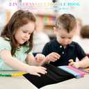 Pop Fidget Erasable Doodle Book,Pop Bubble Fidget Sensory Drawing Book with 12 Watercolor Pens,Car Ride Airplane Activities for Girls Boys Ages 3,4,5,6 (Silicone, Multi Bear)