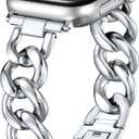 DaQin Gold Band Compatible with Apple Watch Bands for Women 40mm 38mm 41mm 42mm 44mm 45mm 46mm, Metal Chain Link Steel Replacement Accessories Bracelet for iWatch Bands Series 11 10 9 8 7 6 5 4 3 2 1