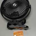 40000mAh Clip on Fan, 2-in-1 Portable Rechargeable Fan - 8 Inch USB Battery Operated Fans with Light & Screw-Clamp for Golf Cart, Desk, Tent, Travel, Gym, Treadmill, Summer Gifts, Black