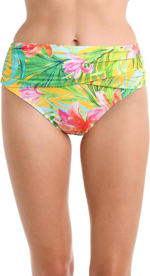 La Blanca Women's Banded Hipster Bikini Swimsuit Bottom (8, Multi//Calypso Bloom)