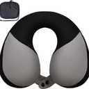 COOLBEBE Kids Travel Neck Pillow, Softly Double Support Travel Pillow for Car & Airplane, Traveling Gifts for Toddler & Children (Black)