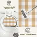 Front Door Mats Outdoor 24''X35'' Khaki and White Fall Layered Doormat Cotton Woven Farmhouse Washable Small Area Rug for Welcome Mat/Entryway/Bedroom/Living Room