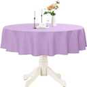 Romanstile Round Waterproof Tablecloth, Stain Resistant Washable Table Cloths Wrinkle Free Polyester Table Covers for Kitchen Dining Party Wedding Indoor and Outdoor - Lavender, 90 Inch