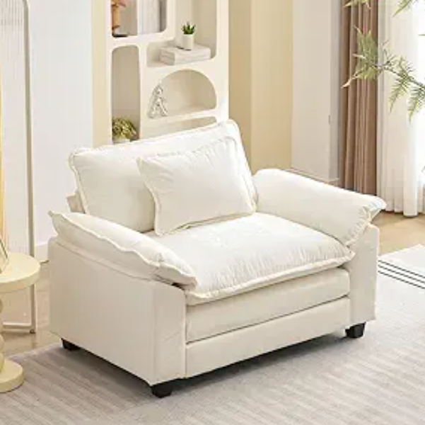 Modular Sectional Sofa, Comfy Cloud Couch Sectional Sofa, Chenille Sofa Sleeper Deep Seat Sofa with Throw Pillows for Living Room (Beige White, 53"- Single Seat)
30"x35"