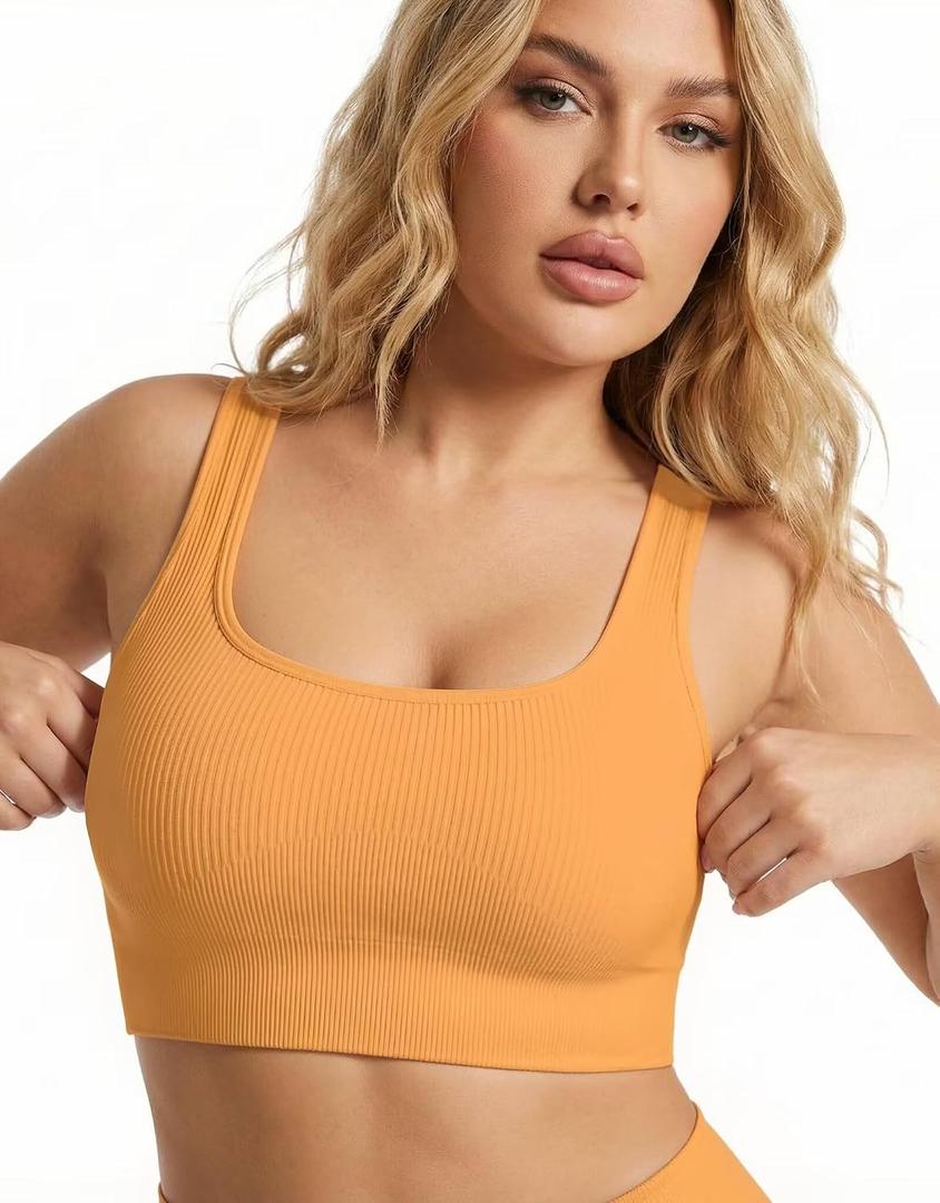 Hybrid & Company Women's Support Sports Bra (Orange, XS)