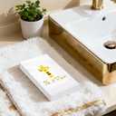 WRAPAHOLIC 50Pcs Easter Religious Paper Napkins - 3-Ply Gold Foil Risen Guest Disposable Hand Towels for Bathroom, Spring, Christening and Baby Shower - 4.3 x 7.9 In