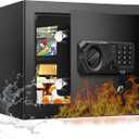 1.2 Cub Small Fireproof Safes for Home, Digital Home Safe Fireproof Waterproof with Programmable Keypad, Spare Keys and Removable Shelf, Fire Safe Box for Document Money Valuables