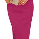 ZESICA Women's 2026 Summer Strapless Bodycon Midi Dress Off Shoulder Sleeveless Side Slit Tube Long Club Party Dresses (Pink, S)
