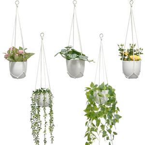 Macrame Plant Hanger 5 Pack Hanging Planters for Indoor Plants for Window,Ceiling Crochet Handmade Hanging Plant Holder Planter Hanging Baskets for Boho Home Decor Set