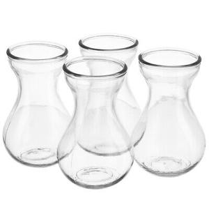 Glass Vase Teal, Clear, Blue 4 Pack