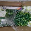 Yastouay Artificial Flowers for Outdoors, 14 Bundles Fake Outdoor Flowers, UV Resistant Artificial Plants & Flowers for Decoration, White Realistic Morning Glory for Outdoor Porch Garden Decoration