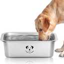 Stainless Steel Dog Bowls for Large Dogs, 0.85 Gallons High Capacity Metal Food Dog Bowls Extra Large Water Bowl for Dogs