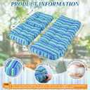 3 Pcs Wicker Chair Outdoor Cushion for Furniture, 1 Loveseat Seat and 2 U-Shape Cushion for Patio Furniture (Blue Stripes), 44 x 19 x 4 inches