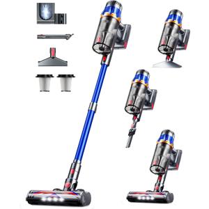 Cordless Vacuum Cleaner, Upgraded 580W 48KPA 70Mins Cordless Stick Vacuum Cleaner with Self-Standing and Smart Screen, Anti-tangle Wireless Vacumm, Vacuum Cleaners for Home/Pet Hair/Carpets/Floors