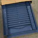 Ekena Millwork Lifetime Vinyl LL1S14X08000CB Standard Cathedral Top Center Mullion, Open Louver Vinyl Shutters, w/Installation Shutter-Lok's & Matching Screws (Per Pair), 14 1/2"W x 80"H, Classic Blue