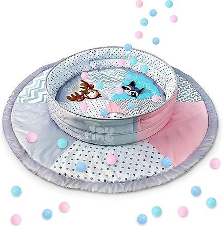 Toyrino Baby Ball Pit for Toddlers with Balls Included and Double Function with Two, Baby Play Mat, Ball Pit for Babies,