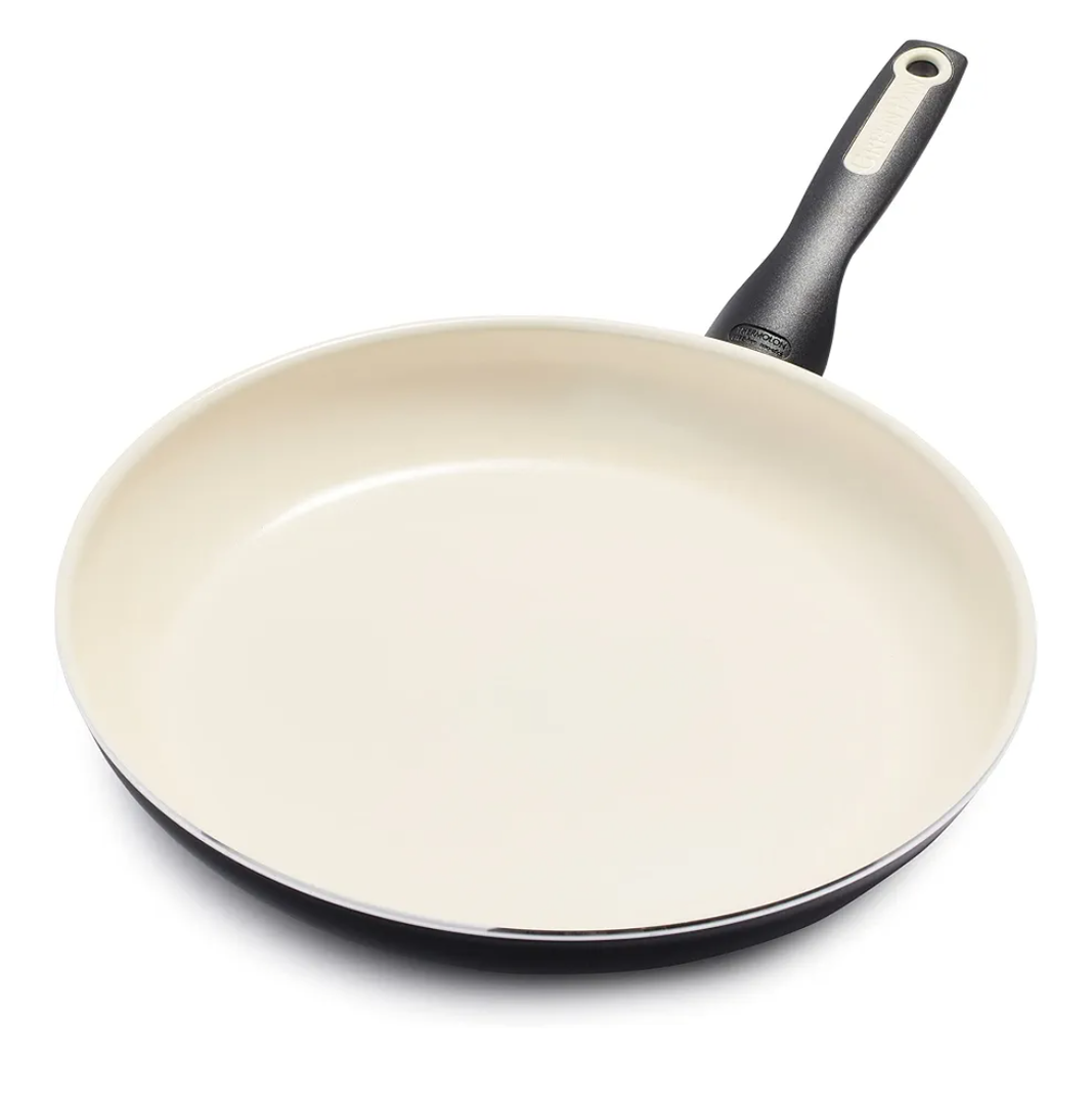 GreenPan Rio Healthy Ceramic Nonstick 12" Frying Pan Skillet, PFAS-Free, Dishwasher Safe, Black