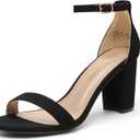 DREAM PAIRS Women's Chunk Low Heel Pump Sandals (5)