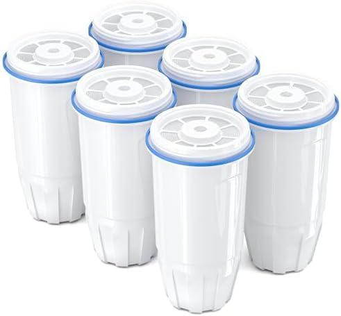 Upgraded Water Filter Replacement Fit for Zero Pitcher and Dispenser ZR-001 ZR-004 ZP-006 ZR-017, Five-Stage Filter System, Effectively Reducing Lead, Chromium, and Contaminants, 6 Packs, By BOGDA