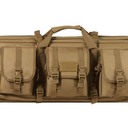 VEVOR 36 inch Tactical Double Firearm Bag, 36-Inch Double Rifle Bag, Tactical Soft Case with Lockable Zipper, Portable Handle & Shoulder Strap, 3 Large Storage Pockets for Two 34" Rifles & 2 Pistols, Brown