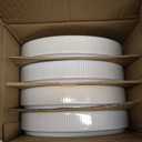 famiware Star 8.25" Pasta Bowls, Large Dinner Bowls Set of 4, Salad Bowl Plates, Shallow Bowls for Eating, Cappuccino White