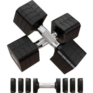 15LB 20LB 40LB 50LB Adjustable Dumbbell Set Free Weights Dumbbells Set for Women Men Hand Weights Sets Adjust Dumbbell Weight Sets for Home Gym Exercise Workout Strength Training Equipments (Black)