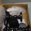 Wood Candle Holders for Pillar Candles, 3-Piece Vintage Rustic Tall Modern Farmhouse Holder Set, Decorative Wooden Candlestick Stand for Fireplace Mantel, Table Centerpiece Decor - Black (Distressed White)