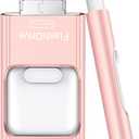 Flash Drive for iPhone 256GB, 4 in 1 USB Type C Memory Stick, Photo Stick External Storage Thumb Drive for iPhone iPad Android Computer, Rose Pink