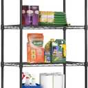BestOffice Adjustable Wire Shelving Storage Shelves Heavy Duty Shelving Unit for Small Places Kitchen Garage (Black, 13 D x 23 W x 59 H)