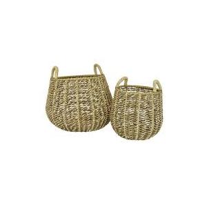Baskets, Set of 2 for Home, Office, Dorm Room, Living Room, Bedroom, Bathroom, Nursery Storage and Organization (11x11/8x8 inch)