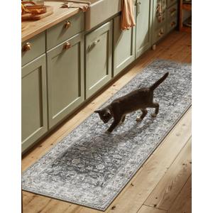 Runner Rug Washable Kitchen Runner: 2'x 6' Hallway Runner Rugs Stain Resistant Non Slip Low Pile Soft Boho Carpet Runners for Hallways Bedroom Entryway Indoor Beside Bathroom Laundry Room