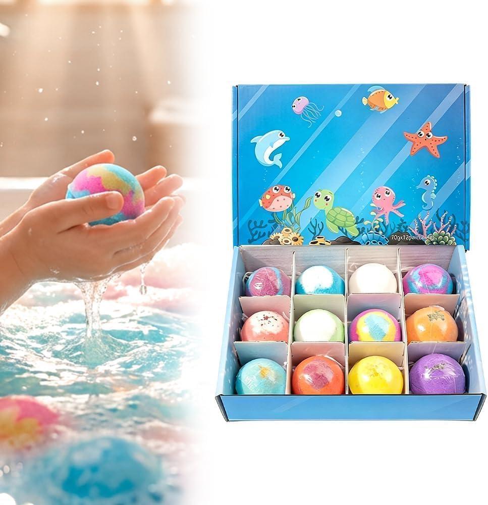 2026 New Bath Bombs for Kids with Surprise Inside, 12 Pack Kids Bath Bombs with Toys Inside Gift Set, Kid Bubble Bath Fizzy for Girls Boys & Toddlers with Bath Toys