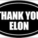 6 x Oval Thank You Elon Sticker (Support Ukraine Starlink Vinyl Decal for Cars Trucks and SUVs (3 x 5 Inches)
